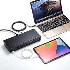Type-C接続のiPadやタブレットを最大20台同時に充電・同期できる20ポートハブ