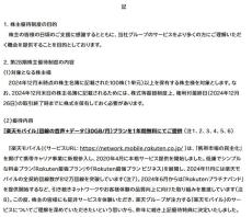 楽天グループの28期株主優待、楽天モバイルの音声＋30GBが1年間無料に