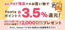 au PAY マーケット、au PAY 残高決済で最大3.5％ポイント追加還元　抽選で最大2000ポイント還元も