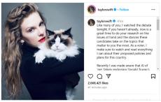 テイラー・スウィフト、「ハリス氏に投票する」とInstagramで表明