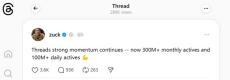 ThreadsのDAUが1億人超え　MAUは3億超え