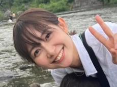 テレ朝・久冨慶子アナ、川遊びを楽しむ家族ショット公開　夫は元日本代表FWの大津祐樹