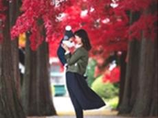 紅葉スポットで、妻と子どもの写真を毎年撮り続けたら……　感動的な家族の軌跡に「涙出そう」「これからも続けて」