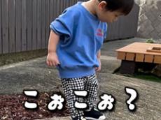 「ここみて」→「へっ!?」　足下に描かれた「アンパンマン」に全く気付かない男の子の反応がかわいすぎ「灯台もと暗しw」「コントのようw」