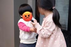 4歳姉と2歳弟がおもちゃの取り合いを始めたら……　「ドウニカシテ！」絶妙な表情のワンコが目で訴えてくる