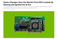 NVIDIAのGPU「GeForce 256」が発売から25周年を迎える／Google「Gemini」の「Imagen 3」や「Gems」が日本語対応