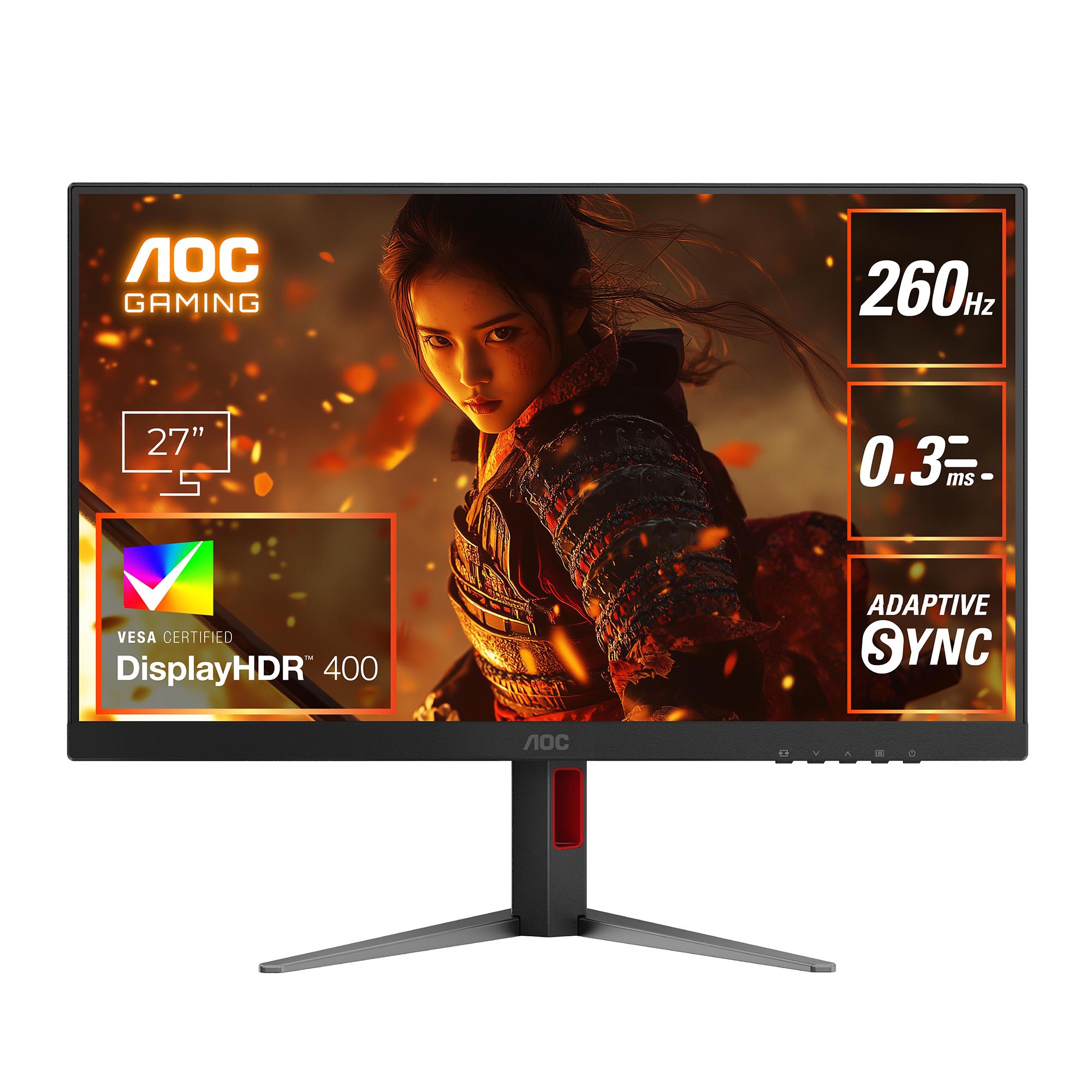 AOC、260Hz駆動に対応した27型WQHDゲーミング液晶ディスプレイ