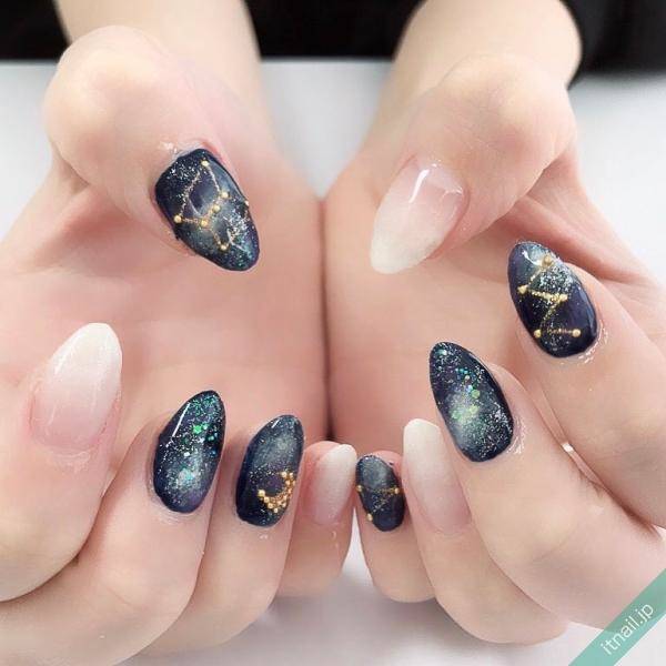 ■ギャラクシー■夜空 星座ネイル 天体ネイル 月 星 星座ネイル | 夜空に輝くお星さま♡人気のデザインをたっぷり
