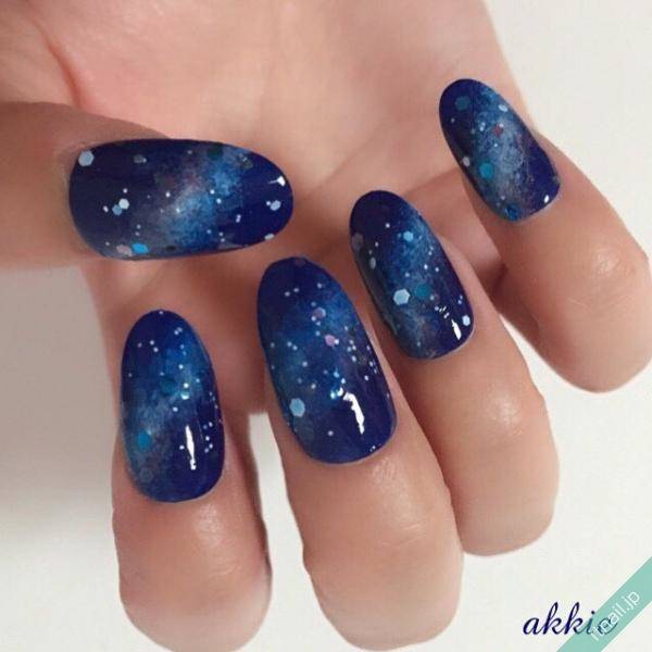 ■ギャラクシー■夜空 星座ネイル 天体ネイル 月 星 幻想的でロマンチック☆美しさが自慢の夜空＆ギャラクシーネイル