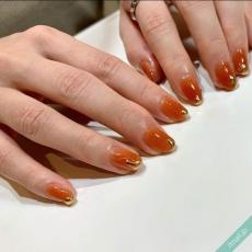 大人っぽい落ち着きカラー♡オレンジブラウンのあかぬけネイル