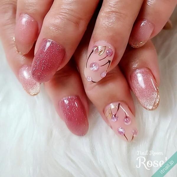 フットネイルもかわいい♡【さくらんぼネイル】でジューシーな指先に 