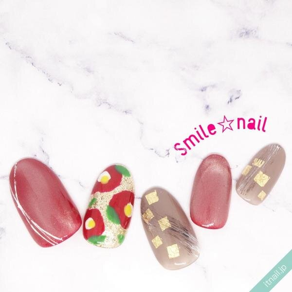 お正月にもピッタリ 椿の花 を描いた和風ネイル 記事詳細 Infoseekニュース