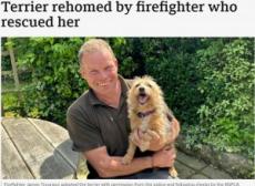 【海外発！Breaking News】火災現場で亡くなった飼い主に寄り添う犬、消防隊員に引き取られて幸せな生活を送る（英）