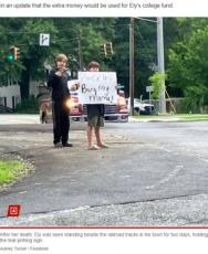 【海外発！Breaking News】「ママを埋葬したい。どうか助けて」線路脇でポスターを掲げる11歳少年に寄付集まる（米）