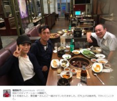 【エンタがビタミン♪】福田彩乃がモト冬樹、栗田貫一とレア3ショット　韓国でディナーショー