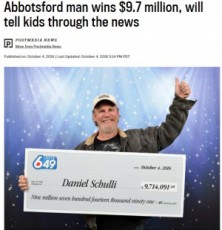 【海外発！Breaking News】7.6億円の宝くじに当選したカナダの男性　地に足のついたコメントに絶賛の声