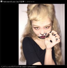 【エンタがビタミン♪】ぺこのハロウィンメイクがセクシー　「こんなに完成されたネコメーク、初めて!!」