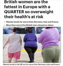 【海外発！Breaking News】「デブ女ばかりだから男がゲイに」英女性の肥満を露記者が痛烈批判