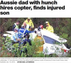 【海外発！Breaking News】ヘリコプターを手配した父の機転が行方不明の息子の命を救う（豪）＜動画あり＞