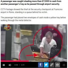 【海外発！Breaking News】空港の手荷物検査場で現金100万円が盗まれる（伊）＜動画あり＞
