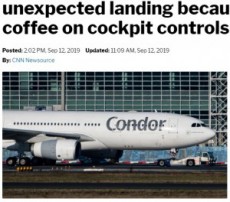【海外発！Breaking News】操縦席でコーヒーをこぼした独航空機の機長、機器故障を招き緊急着陸