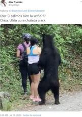 【海外発！Breaking News】ハイキング中クマが至近距離に迫るも、冷静すぎる女性たち（メキシコ）＜動画あり＞