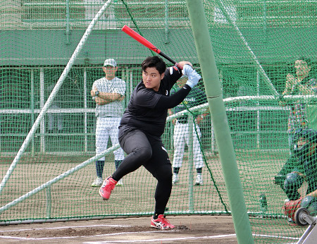 佐々木のフリー打撃　米大学野球