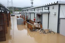 冠水した仮設住宅