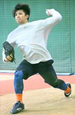 東、球速アップ期す　プロ野球