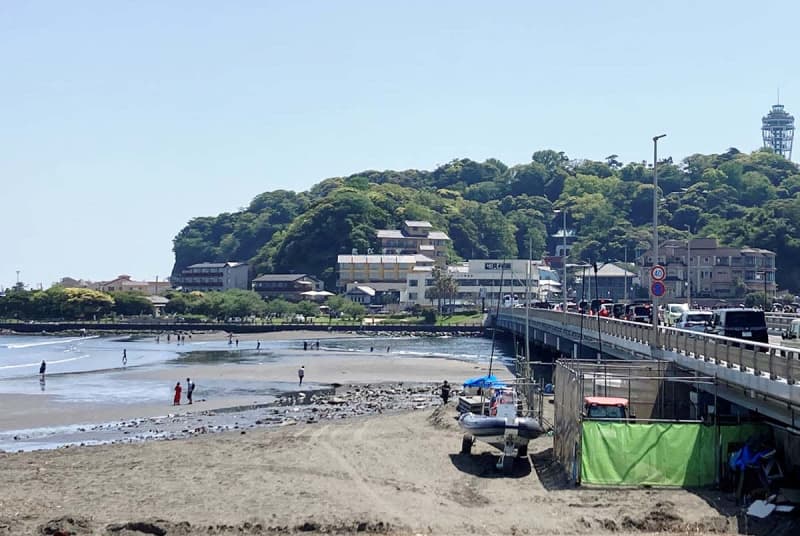 藤沢・江の島で「トンボロ」シーズン始まる　9月まで新月＆満月の干潮時のみ出現