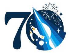 厚木市制70周年、記念のロゴ決まる　アユや花火、川をモチーフにデザイン