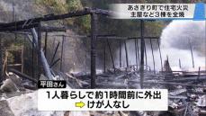 熊本・あさぎり町で住宅など3棟全焼　1人暮らしの男性は外出していて負傷者なし