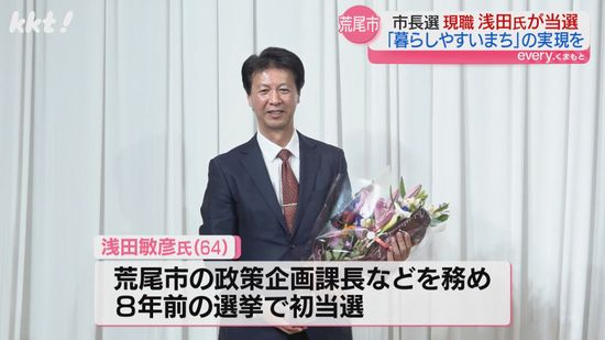 ｢暮らしやすいまち日本一の実現を｣荒尾市長選 浅田敏彦氏が無投票で3選