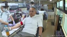 夏場の血液不足解消を　自動車販売会社グループ社員　献血に協力　富山市