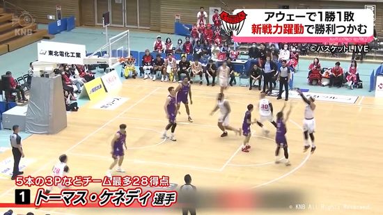 富山グラウジーズ　敵地で1勝1敗