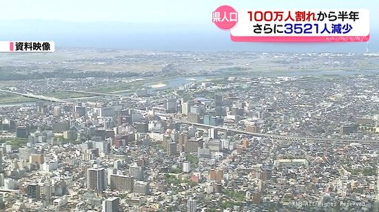 富山県人口　１００万人割れから半年で３５２１人減少