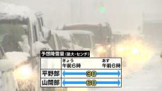 富山市で４年ぶり積雪６０センチ　県内は雪が降り続く　　