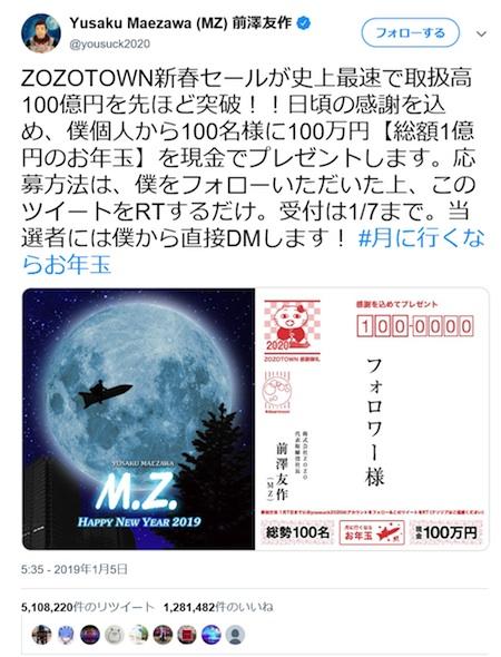 ＺＯＺＯ前澤社長の一億円落とし玉と「すしざんまい」の三億円マグロは似ている