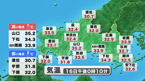 山口県で観測史上最遅の猛暑日を観測