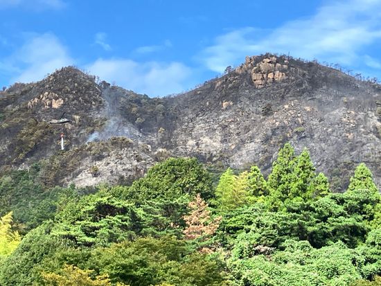 山口・秋穂二島の山火事…消火活動続き火の勢いは衰えたか　けが人などの情報なし