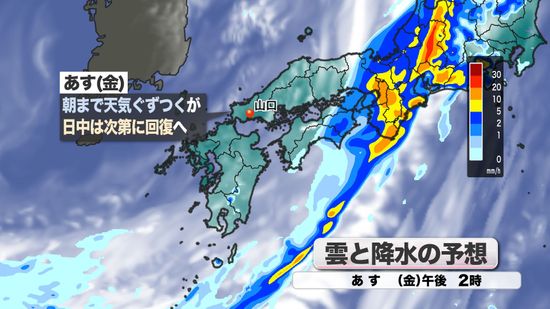 【山口天気 夕刊10/3】秋雨前線は徐々に離れ　あす4日(金)は朝まで雨も午後は天気回復　来週にかけて段階的に秋本番へ