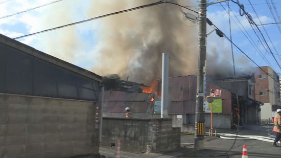 【速報】山口市下市町で木工所を焼く火事　現在も消火活動続く