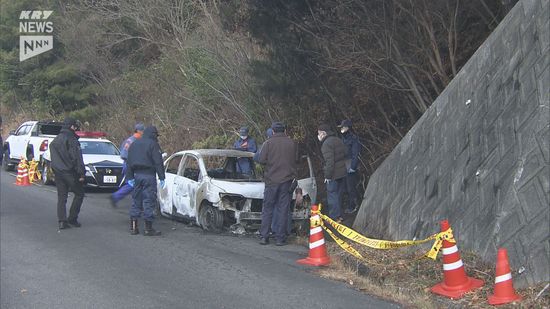 全焼の車内から1人の遺体見つかる・山口市鋳銭司で車両火災