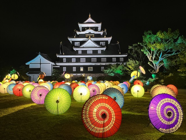 岡山後楽園・岡山城　夏のライトアップイベント期間の入場者数　ともに前年より減少