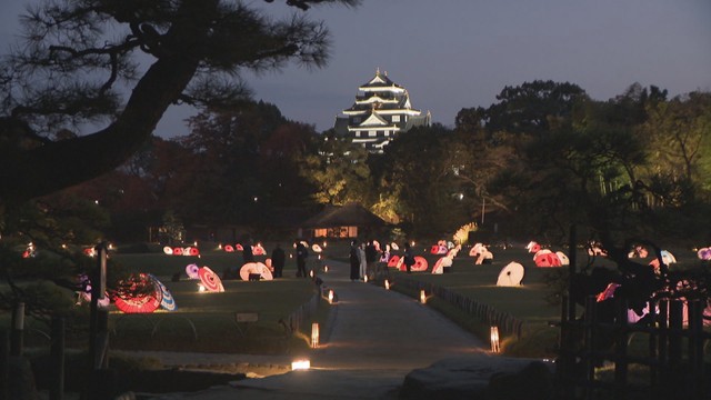 岡山後楽園で「秋の幻想庭園」15日から始まる　松林に幻想的な映像演出も