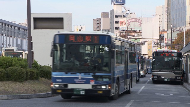 岡電バス　大学入学共通テストの3会場へ岡山駅から臨時便運行　1月18日・19日