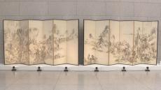 オリジナルを忠実に再現 浦上春琴の代表作「春秋山水図屏風」の複製品
