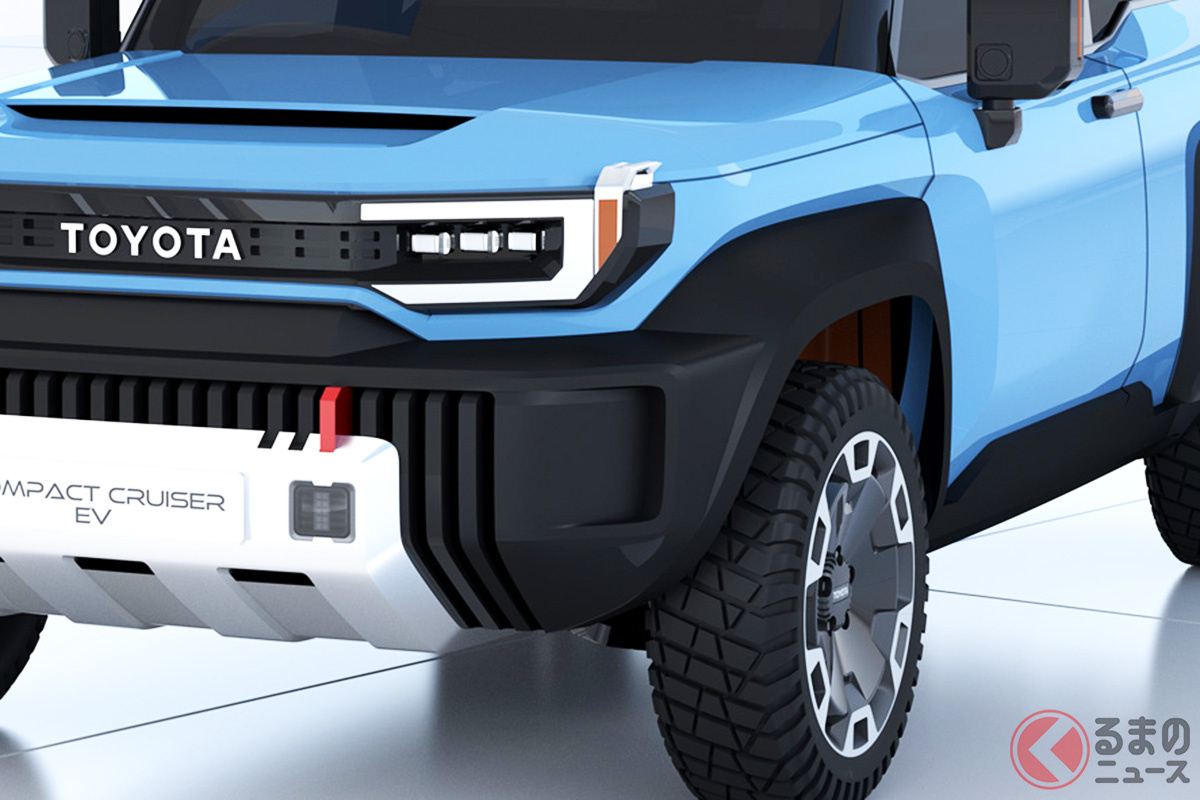 トヨタ新型本格4WD「コンパクトクルーザー」世界初公開!? TOYOTA顔強調な“ミニランクルEV”の姿とは