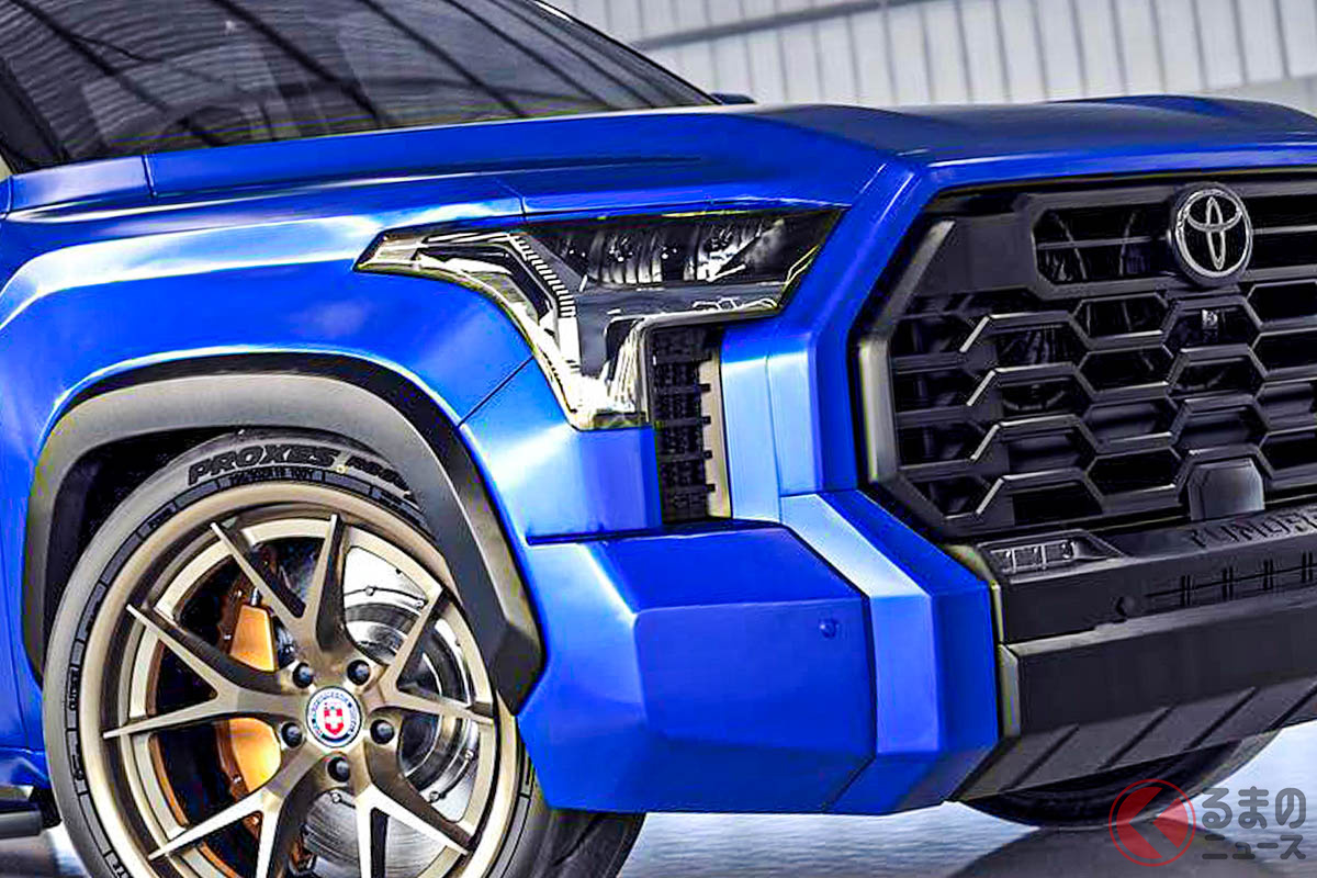 トラック　タンドラブルーファイア　新品 車高下げすぎ!? 全長6m級の超巨大トヨタ「タンドラ」をシャコタン化