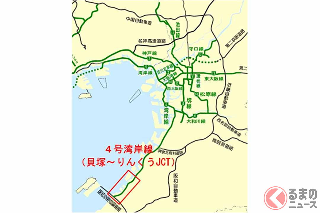 阪神高速4号湾岸線「10日間通行止め」 一部区間で15日から改修工事 周辺道路で渋滞予測も